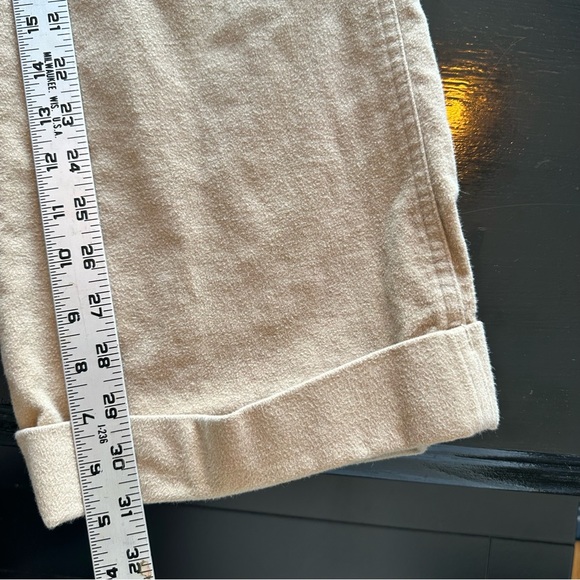 Retro Banana Republic Size 8 Cream Tan Pants Y2K 2005 Flared Wide Leg Long - Picture 7 of 7